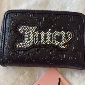 Juicy Couture Liquorice String Of Pearls Double Medium Zip Around Wallet NWT